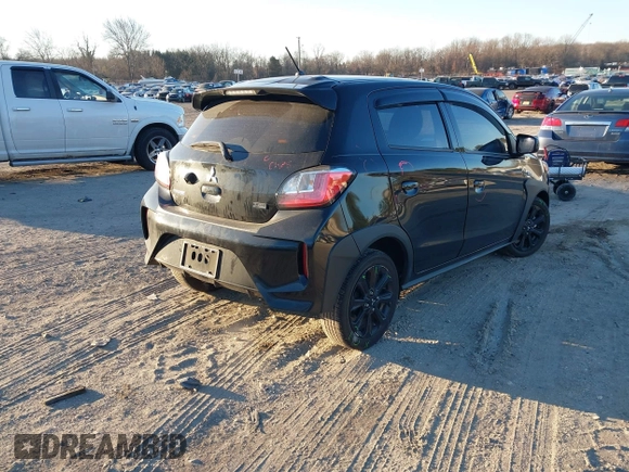 2023 Mitsubishi Mirage Black Edition with VIN ML32AWHJ5PH005103, listed as a IAAI auction lot 41316661 with 26,892 mi miles and . Bid and sale history available at DreamBid. Image 4.