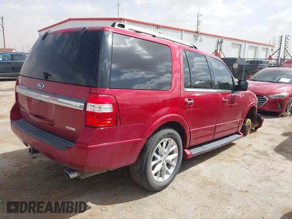 2016 Ford Expedition Limited with VIN 1FMJU1KT5GEF07362, listed as a IAAI auction lot 41647643 with 208,133 mi miles and . Bid and sale history available at DreamBid. Image 4.