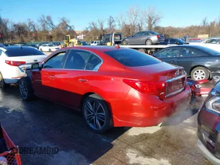 2014 Infiniti Q50 Sport with VIN JN1BV7AR5EM690783, listed as a IAAI auction lot 41024574 with 79,813 mi miles and . Bid and sale history available at DreamBid. Image 3.