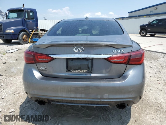 2019 Infiniti Q50 Luxe z VIN JN1EV7AR7KM592198, wystawiony jako Copart lot #59675934 z przebiegiem 97 104 mil mil oraz Czysty tytuł • Clean title. Historia ofert i sprzedaży dostępna na DreamBid. Obrazek 6.
