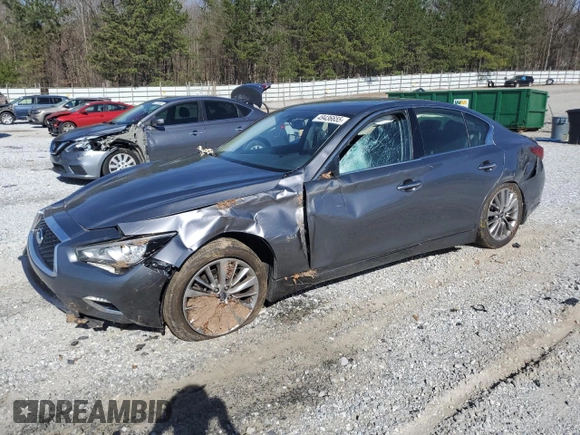 2019 Infiniti Q50 3.0t LUXE with VIN JN1EV7AP6KM519726, listed as a Copart auction lot 49436655 with 90,634 mi miles and Salvage Title. Bid and sale history available at carsss.com. Image 1.