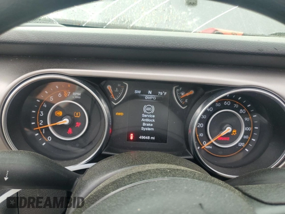 2020 Jeep Wrangler Sport S with VIN 1C4GJXAG4LW247149, listed as a Copart auction lot 51600935 with 49,648 mi miles and Salvage title. Bid and sale history available at DreamBid. Image 9.