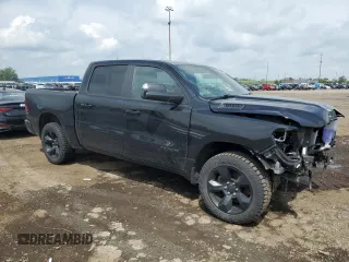 2019 Ram 1500 Big Horn with VIN 1C6SRFFT8KN710134, listed as a Copart auction lot 61553935 with 37,473 mi miles and Salvage title. Bid and sale history available at DreamBid. Image 4.