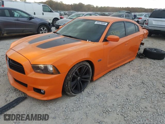 2014 Dodge Charger SRT8 Super Bee with VIN 2C3CDXGJ7EH210210, listed as a Copart auction lot 46446831 with 88,488 mi miles and Salvage Title. Bid and sale history available at carsss.com. Image 2.