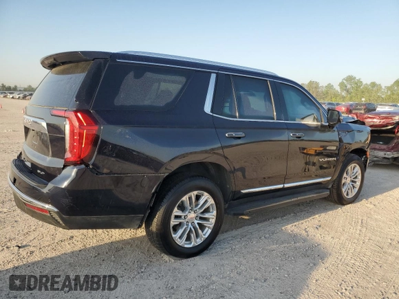 2021 GMC Yukon SLT with VIN 1GKS1BKT8MR388139, listed as a Copart auction lot 52368645 with 59,602 mi miles and Salvage Title. Bid and sale history available at carsss.com. Image 3.