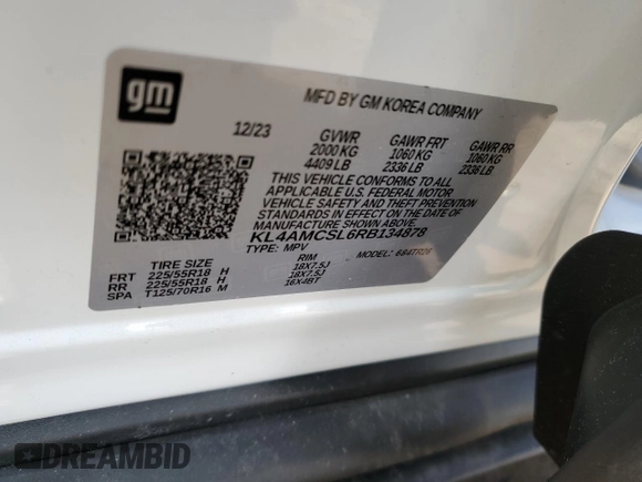 2024 Buick Encore GX Preferred with VIN KL4AMCSL6RB134878, listed as a Copart auction lot 47115555 with 3,116 mi miles and Salvage title. Bid and sale history available at DreamBid. Image 14.