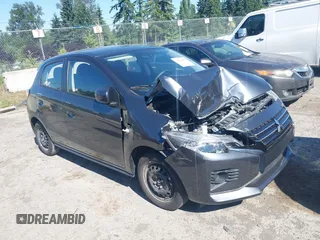 2024 Mitsubishi Mirage ES with VIN ML32AUHJ0RH019322, listed as a IAAI auction lot 42620483 with 14,158 mi miles and . Bid and sale history available at DreamBid. Image 1.