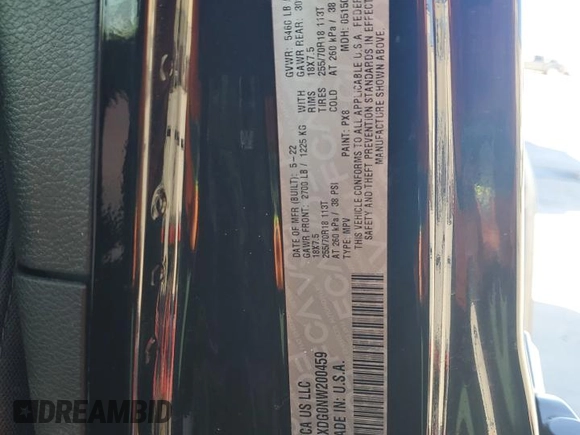 2022 Jeep Wrangler Unlimited Sport with VIN 1C4HJXDG0NW200459, listed as a Copart auction lot 42191825 with 19,019 mi miles and Salvage Title. Bid and sale history available at DreamBid. Image 12.