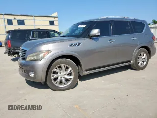 2011 Infiniti QX56 7-passenger z VIN JN8AZ2NF4B9501043, wystawiony jako Copart lot #57677025 z przebiegiem 158 801 mil mil oraz Czysty tytuł • Clean title. Historia ofert i sprzedaży dostępna na DreamBid. Obrazek 1.
