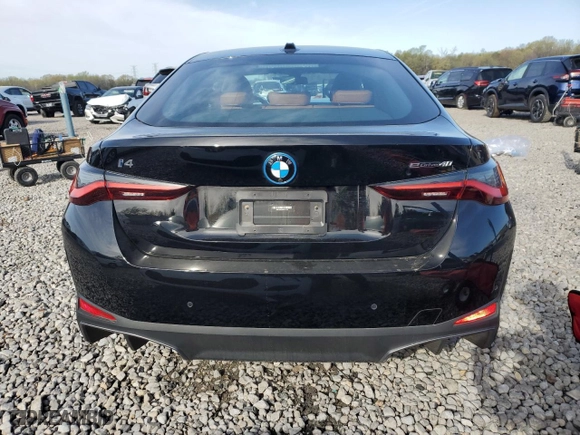 2022 BMW i4 eDrive40 with VIN WBY73AW02NFN11747, listed as a Copart auction lot 51413995 with 25,821 mi miles and Salvage Title. Bid and sale history available at carsss.com. Image 6.
