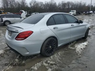 2017 Mercedes-Benz C 43 AMG with VIN 55SWF6EB3HU186733, listed as a Copart auction lot 44679185 with 47,889 mi miles and Salvage Title. Bid and sale history available at DreamBid. Image 3.