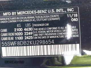 2019 Mercedes-Benz C 300 with VIN 55SWF8DB2KU298654, listed as a IAAI auction lot 42153735 with 58,260 mi miles and . Bid and sale history available at DreamBid. Image 9.
