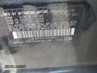 2018 Mitsubishi Mirage ES with VIN ML32F3FJ3JHF04821, listed as a IAAI auction lot 42733344 with 115,867 mi miles and . Bid and sale history available at DreamBid. Image 9.
