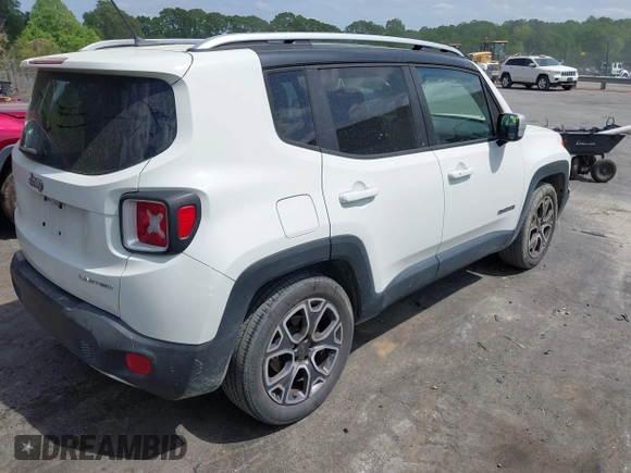 2016 Jeep Renegade Limited with VIN ZACCJADT7GPC85093, listed as a IAAI auction lot 42075841 with 108,882 mi miles and . Bid and sale history available at DreamBid. Image 4.