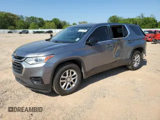 2018 Chevrolet Traverse LS z VIN 1GNERFKW6JJ230189, wystawiony jako Copart lot #53175735 z przebiegiem 89 744 mil mil oraz Szkoda całkowita • Salvage title. Historia ofert i sprzedaży dostępna na DreamBid. Obrazek 1.