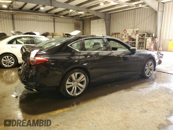 2021 Acura TLX w/Technology Package with VIN 19UUB6F42MA006599, listed as a Copart auction lot 42897175 with 34,447 mi miles and Salvage Title. Bid and sale history available at carsss.com. Image 3.