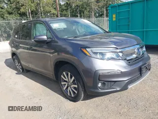 2019 Honda Pilot EX-L with VIN 5FNYF6H52KB035504, listed as a IAAI auction lot 42642735 with 54,736 mi miles and . Bid and sale history available at DreamBid. Image 1.