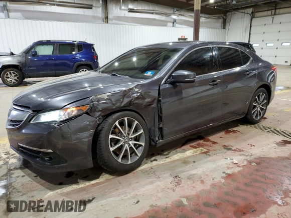 2016 Acura TLX Advance with VIN 19UUB2F73GA011382, listed as a Copart auction lot 56432475 with 104,948 mi miles and Salvage title. Bid and sale history available at DreamBid. Image 1.