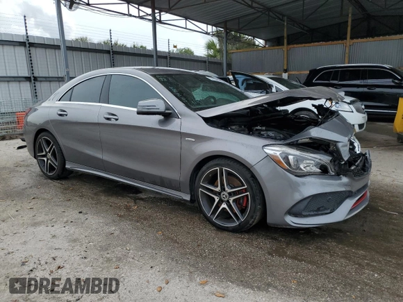 2018 Mercedes-Benz CLA 250 with VIN WDDSJ4EB0JN680225, listed as a Copart auction lot 43581334 with 53,538 mi miles and . Bid and sale history available at DreamBid. Image 4.