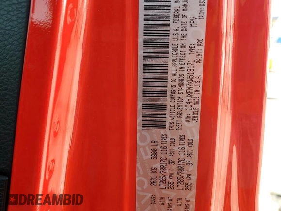 2019 Jeep Wrangler Unlimited Rubicon with VIN 1C4HJXFN7KW519171, listed as a Copart auction lot 56251325 with 69,094 mi miles and Salvage title. Bid and sale history available at DreamBid. Image 13.