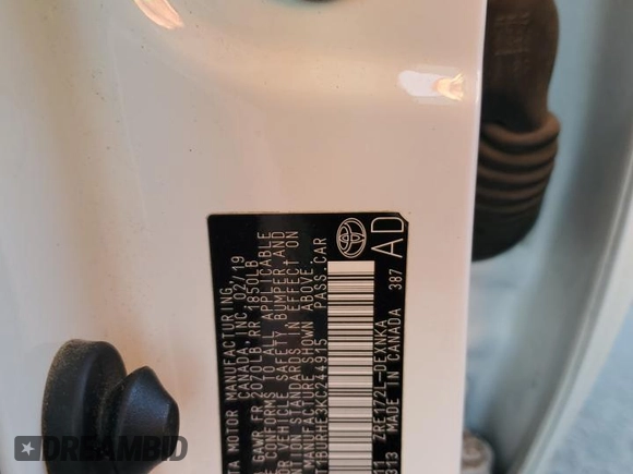2019 Toyota Corolla L with VIN 2T1BURHE3KC244915, listed as a Copart auction lot 48806785 with 131,372 mi miles and Salvage Title. Bid and sale history available at DreamBid. Image 14.
