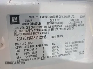 2008 GMC Sierra 1500 Work Truck z VIN 2GTEC19C381102196, wystawiony jako IAAI lot #42212449 z przebiegiem 213 361 mil mil oraz . Historia ofert i sprzedaży dostępna na DreamBid. Obrazek 9.