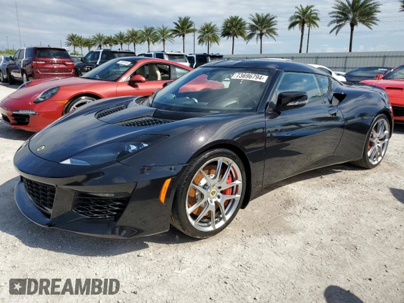2017 Lotus Evora z VIN SCCLMDVN2HHA10606, wystawiony jako Copart lot #73696794 z przebiegiem 13 424 mil mil oraz Nie do naprawy. Historia ofert i sprzedaży dostępna na DreamBid. Obrazek 1.