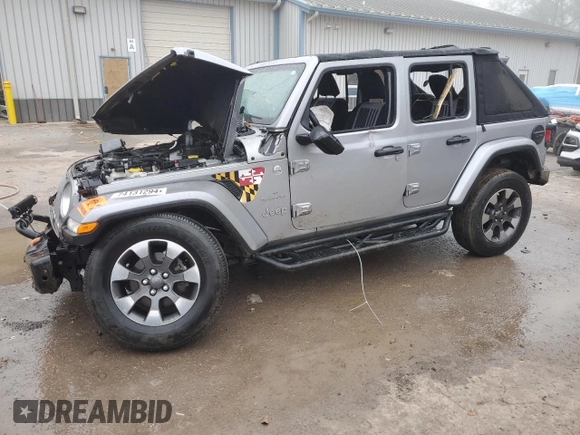 2018 Jeep Wrangler Unlimited Sahara z VIN 1C4HJXEN7JW181741, wystawiony jako Copart lot #74131294 z przebiegiem Nie podano mil oraz Nie do naprawy • Non repairable. Historia ofert i sprzedaży dostępna na DreamBid. Obrazek 1.
