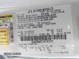 2020 Ford Fusion SE with VIN 3FA6P0HD2LR230033, listed as a IAAI auction lot 41815896 with 78,627 mi miles. Bid and sale history available at carsss.com. Image 9.