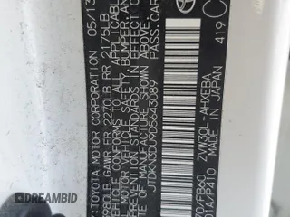 2013 Toyota Prius One z VIN JTDKN3DU9D5643089, wystawiony jako Copart lot #58369425 z przebiegiem 169 794 mil mil oraz Szkoda całkowita • Salvage title. Historia ofert i sprzedaży dostępna na DreamBid. Obrazek 12.