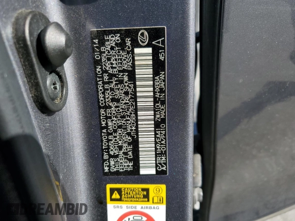 2014 Lexus CT 200h z VIN JTHKD5BH7E2177541, wystawiony jako Copart lot #79940354 z przebiegiem 148 166 mil mil oraz Szkody całkowita. Historia ofert i sprzedaży dostępna na DreamBid. Obrazek 12.