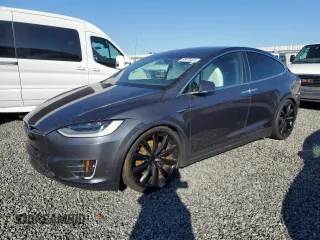 2021 Tesla Model X Long Range Plus with VIN 5YJXCBE2XMF323992, listed as a Copart auction lot 85615334 with 36,349 mi miles and Salvage Title. Bid and sale history available at carsss.com. Image 1.