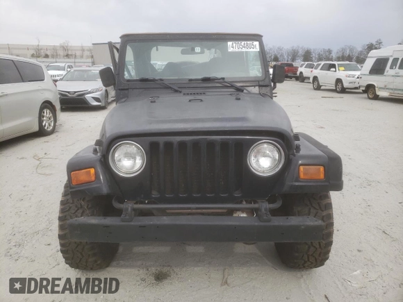 2002 Jeep Wrangler Sahara with VIN 1J4FA59S42P720513, listed as a Copart auction lot 47054805 with 190,922 mi miles and Salvage title. Bid and sale history available at DreamBid. Image 5.