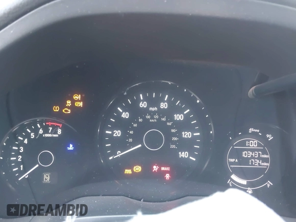 2016 Honda HR-V EX with VIN 3CZRU5H5XGM706421, listed as a IAAI auction lot 42077569 with 103,437 mi miles. Bid and sale history available at carsss.com. Image 7.