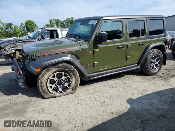 2021 Jeep Wrangler Unlimited Rubicon with VIN 1C4HJXFN4MW789526, listed as a Copart auction lot 59540025 with 33,583 mi miles and Salvage title. Bid and sale history available at DreamBid. Image 1.