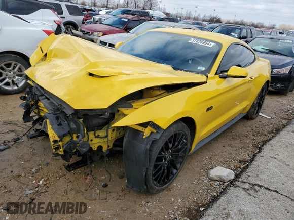 2015 Ford Mustang GT z VIN 1FA6P8CF9F5301369, wystawiony jako Copart lot #37828964 z przebiegiem 76 502 mil mil oraz Szkody całkowita. Historia ofert i sprzedaży dostępna na DreamBid. Obrazek 1.