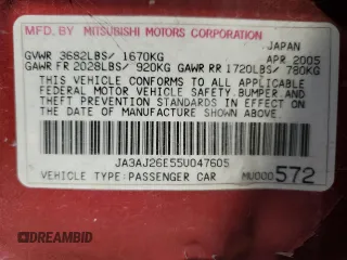 2005 Mitsubishi Lancer ES with VIN JA3AJ26E55U047605, listed as a Copart auction lot 70460694 with 177,066 mi miles and Salvage Title. Bid and sale history available at carsss.com. Image 12.