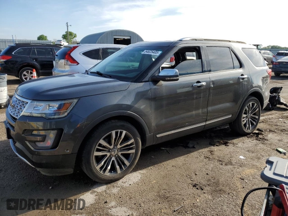 2016 Ford Explorer Platinum z VIN 1FM5K8HTXGGB59098, wystawiony jako Copart lot #54625405 z przebiegiem 99 465 mil mil oraz Szkoda całkowita • Salvage title. Historia ofert i sprzedaży dostępna na DreamBid. Obrazek 1.