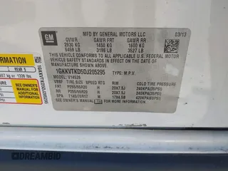 2013 GMC Acadia Denali with VIN 1GKKVTKD5DJ205295, listed as a IAAI auction lot 41708410 with 192,493 mi miles. Bid and sale history available at carsss.com. Image 9.