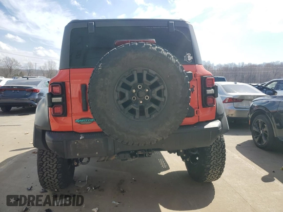 2023 Ford Bronco Raptor with VIN 1FMEE5JRXPLB07725, listed as a Copart auction lot 48746035 with 52,813 mi miles and Salvage Title. Bid and sale history available at DreamBid. Image 6.