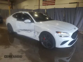 2023 Genesis G70 3.3T z VIN KMTG54TE1PU132414, wystawiony jako Copart lot #57120935 z przebiegiem 22 360 mil mil oraz Szkoda całkowita • Salvage title. Historia ofert i sprzedaży dostępna na DreamBid. Obrazek 4.