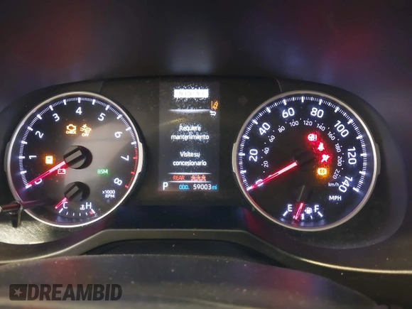 2019 Toyota RAV4 XLE with VIN 2T3P1RFV8KW057323, listed as a IAAI auction lot 42510231 with 59,003 mi miles and . Bid and sale history available at DreamBid. Image 7.