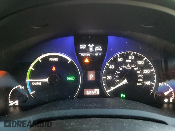 2011 Lexus RX 450h with VIN JTJBC1BAXB2034849, listed as a Copart auction lot 62915265 with 168,558 mi miles and Salvage title. Bid and sale history available at DreamBid. Image 9.
