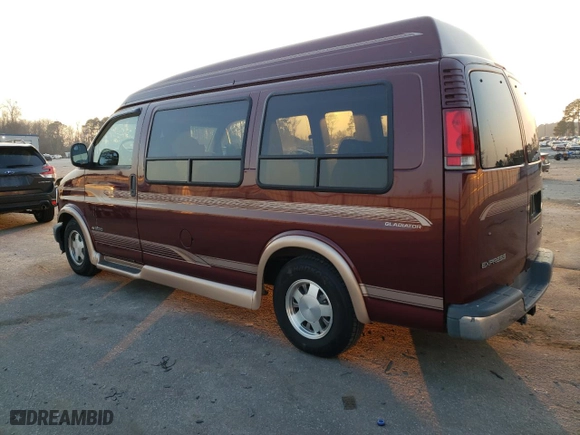 1999 Chevrolet Express Van with VIN 1GBFG15R7X1036862, listed as a Copart auction lot 43567815 with 66,764 mi miles and Salvage Title. Bid and sale history available at carsss.com. Image 2.
