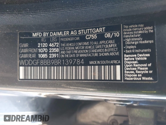 2011 Mercedes-Benz C 300 Sport z VIN WDDGF8BB9BR139784, wystawiony jako IAAI lot #41220260 z przebiegiem Nie podano mil oraz . Historia ofert i sprzedaży dostępna na DreamBid. Obrazek 9.