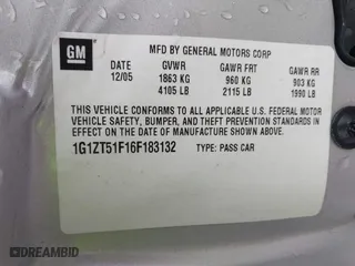 2006 Chevrolet Malibu LT w/0LT with VIN 1G1ZT51F16F183132, listed as a IAAI auction lot 41372024 with 132,885 mi miles. Bid and sale history available at carsss.com. Image 9.