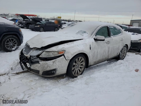 2012 Lincoln MKS with VIN 1LNHL9DR0CG805849, listed as a Copart auction lot 85825874 with 0 miles and Salvage Title. Bid and sale history available at carsss.com. Image 1.