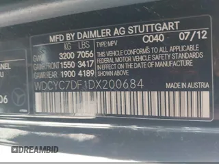 2013 Mercedes-Benz G-Class G 63 AMG with VIN WDCYC7DF1DX200684, listed as a IAAI auction lot 42072974 with 97,003 mi miles. Bid and sale history available at carsss.com. Image 9.