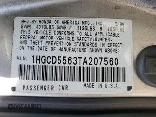 1996 Honda Accord EX w/Leather with VIN 1HGCD5563TA207560, listed as a Copart auction lot 49401395 with 315,801 mi miles and Non Repairable. Bid and sale history available at carsss.com. Image 12.
