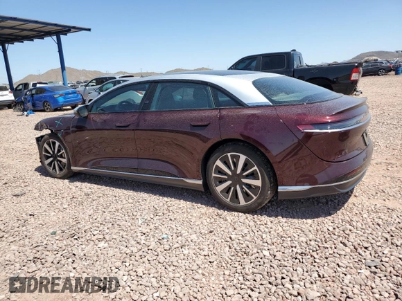 2022 Lucid Air Grand Touring with VIN 50EA1GBA3NA003973, listed as a Copart auction lot 52396715 with 58,351 mi miles and Salvage Title. Bid and sale history available at carsss.com. Image 2.